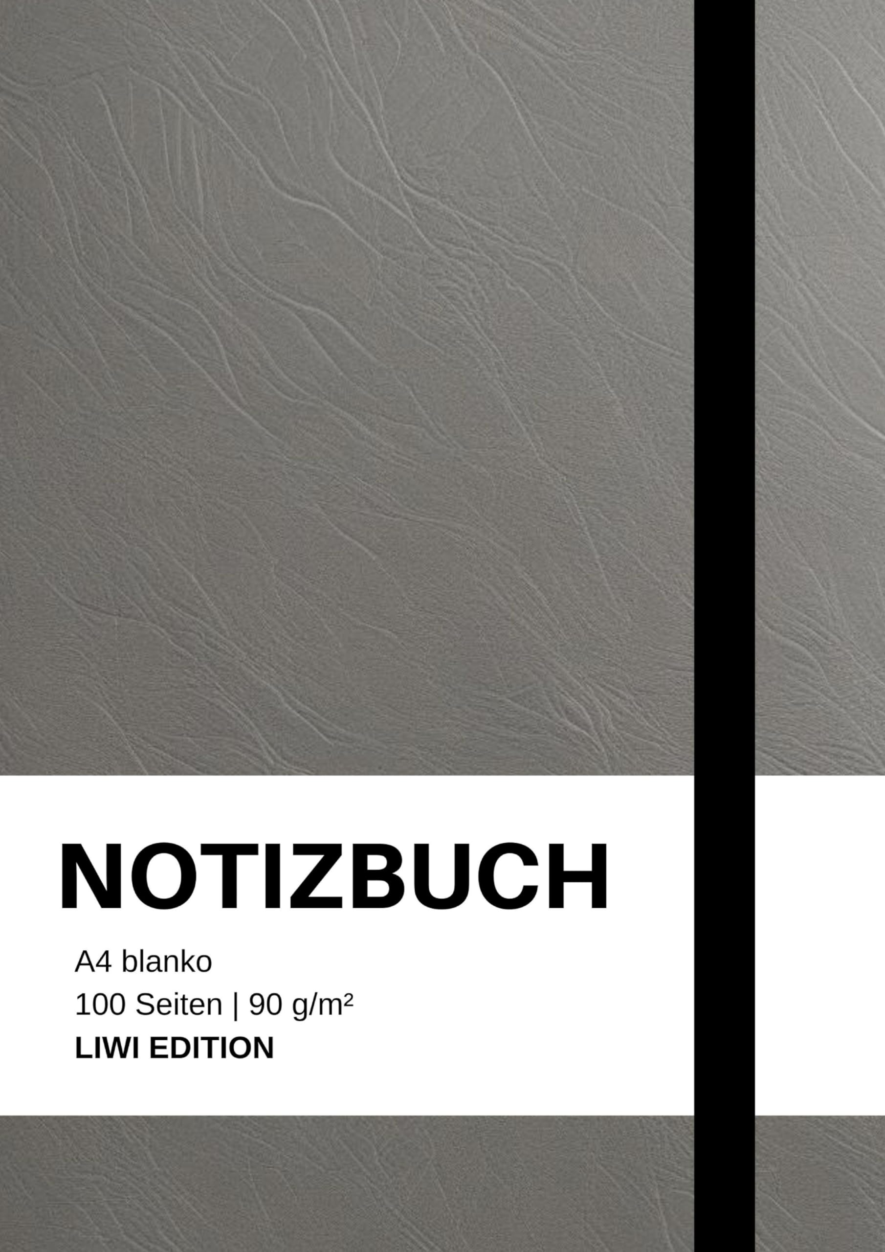 Notizbuch A4 blanko grau - 100 Seiten Soft Cover - FSC Papier Classics