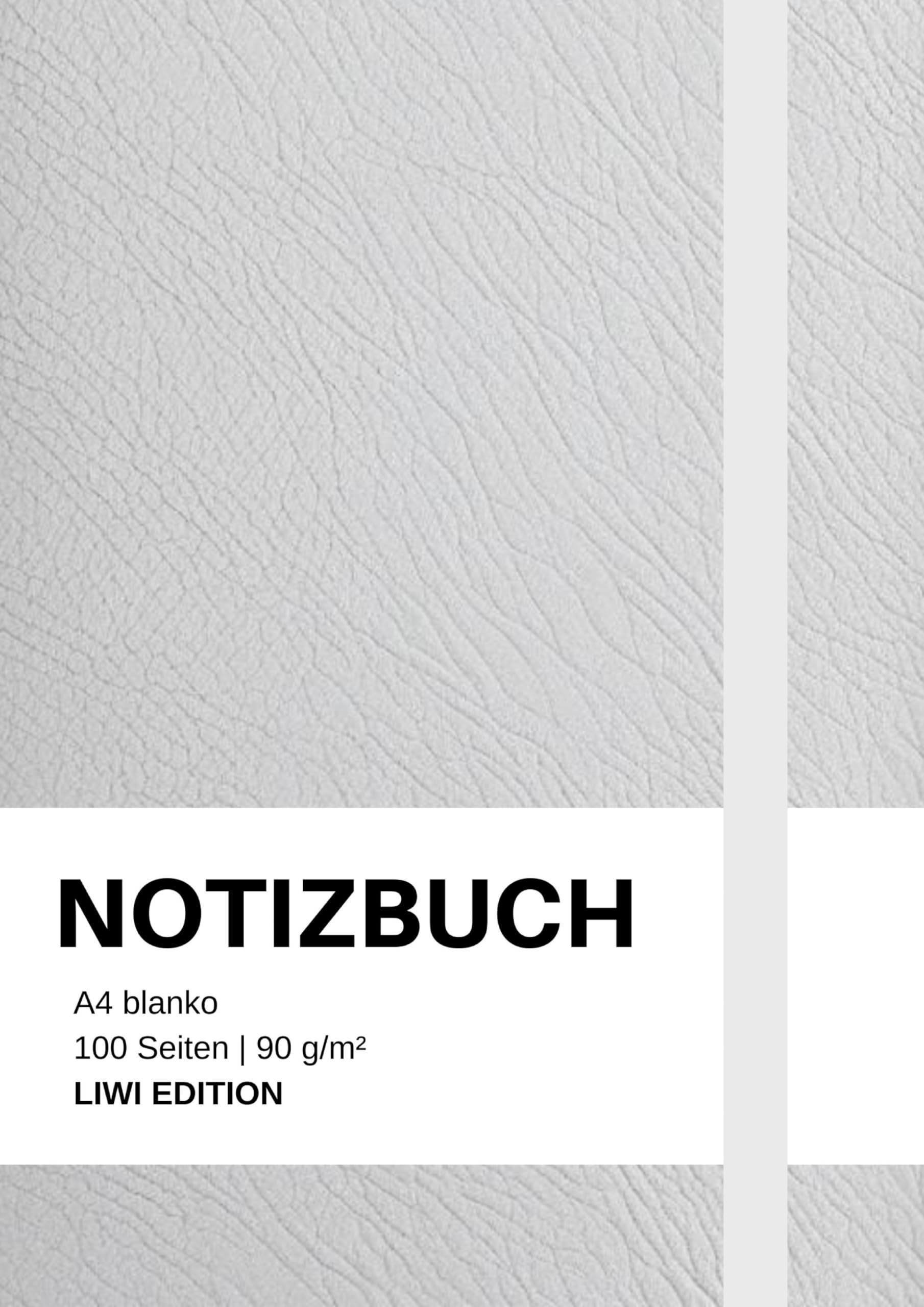 Notizbuch A4 blanko weiß / hellgrau - 100 Seiten Soft Cover - FSC Papier Classics
