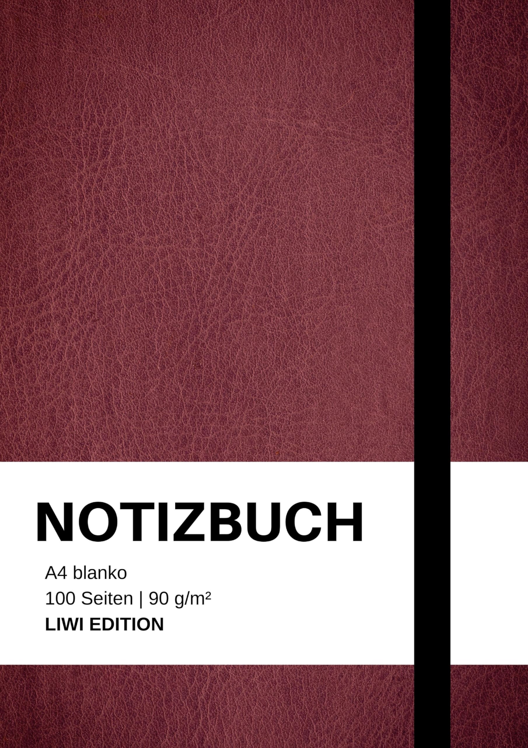 Notizbuch A4 blanko bordeaux - 100 Seiten Soft Cover - FSC Papier Classics