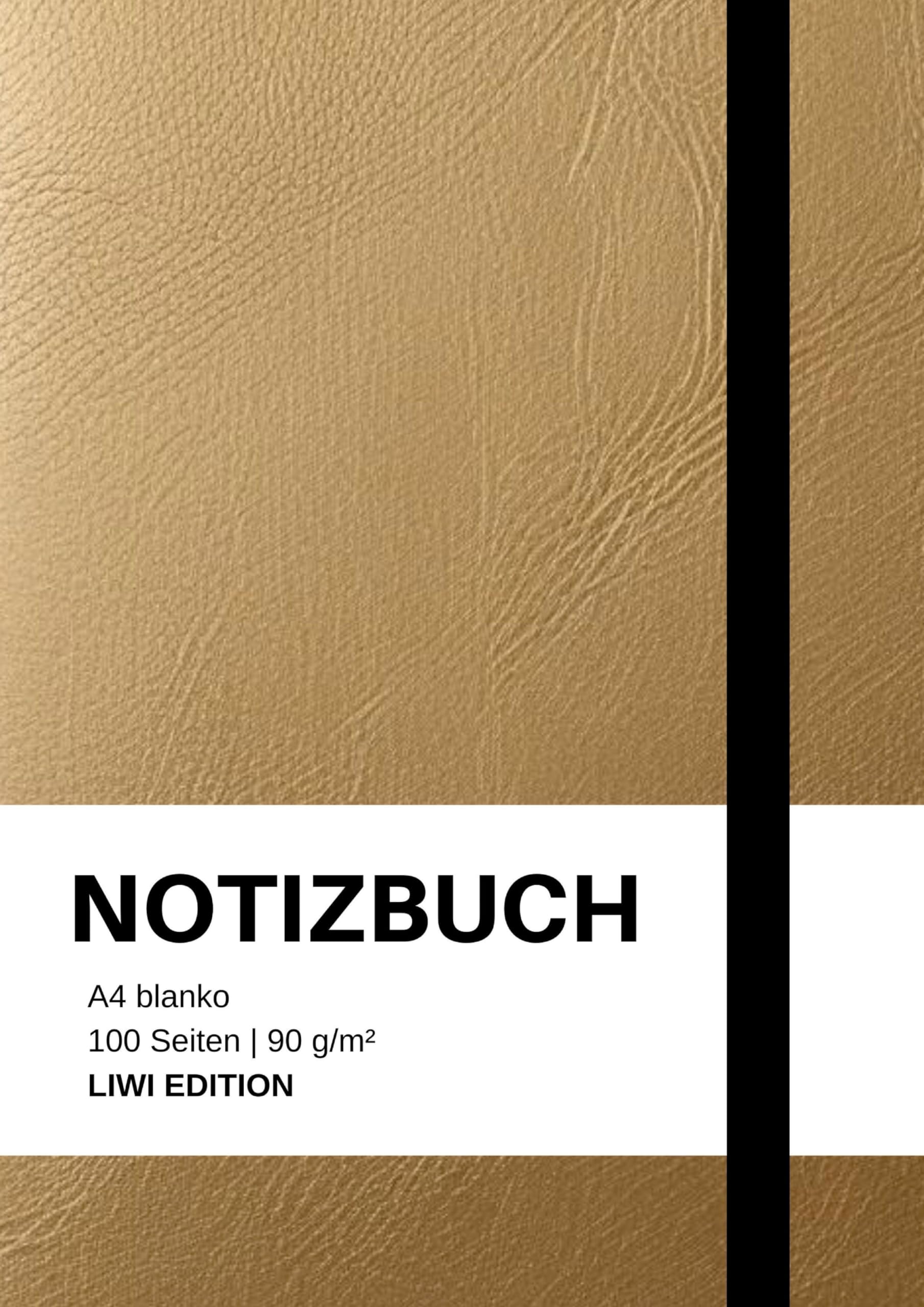 Notizbuch A4 blanko gold - 100 Seiten Soft Cover - FSC Papier Classics