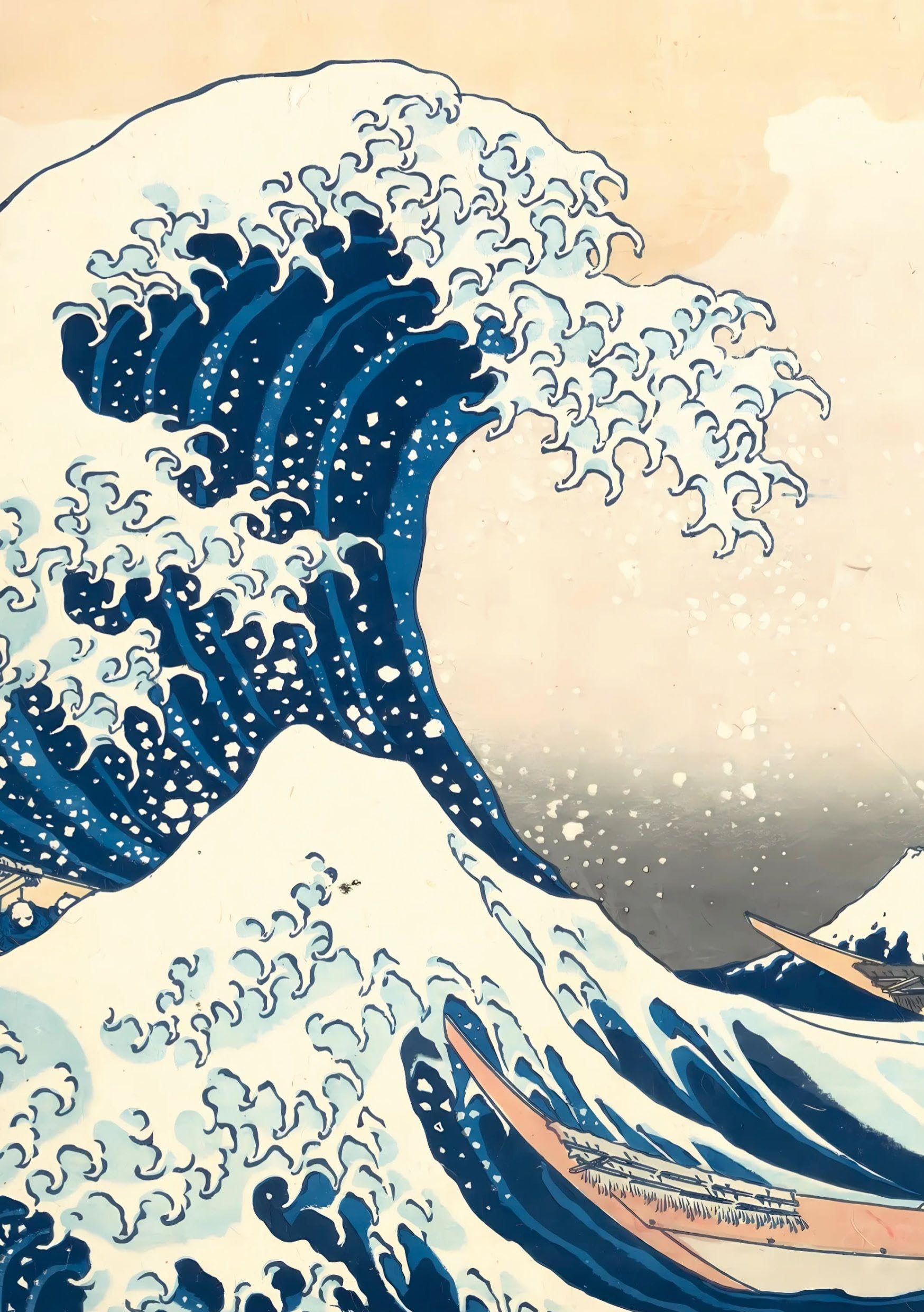 Hokusai 'Die große Welle vor Kanagawa' Notizbuch A5 kariert - 100 Seiten 90g/m² - Soft Cover - FSC Papier Essays & Short Stories
