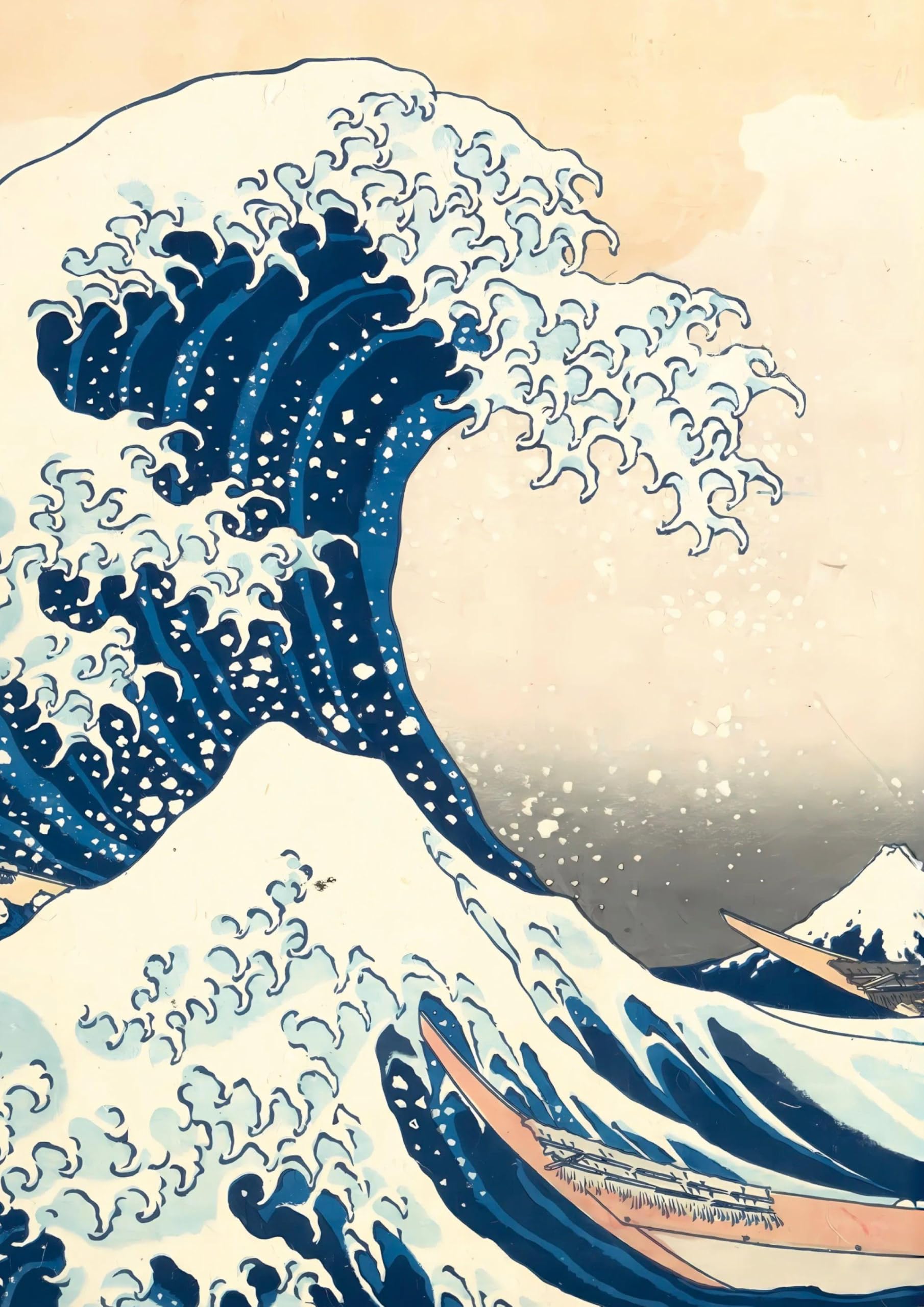Notizbuch A4 blanko Hardcover Japan - Motiv Die große Welle vor Kanagawa - Katsushika Hokusai - 100 Seiten - FSC Papier Classics
