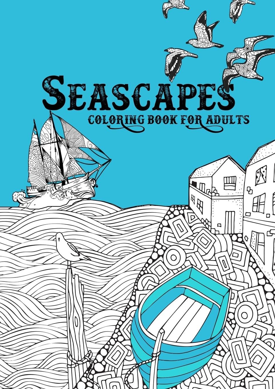 Seascapes Coloring Book for Adults Living & Furnishing