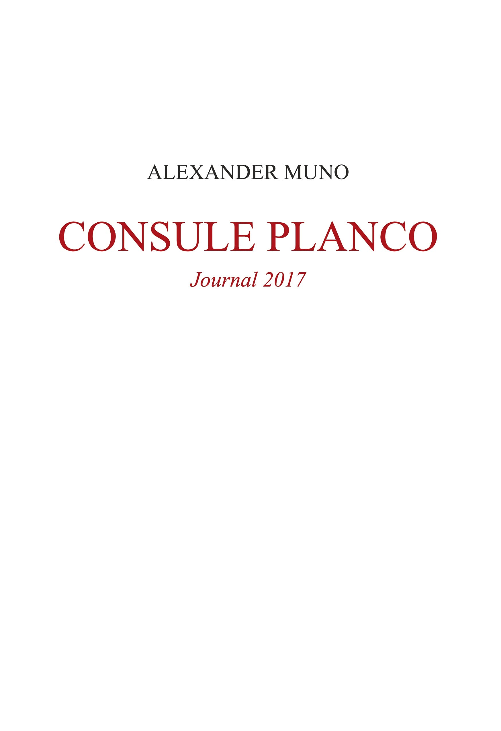 Consule Planco: Journal 2017 Contemporary literature