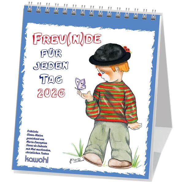 Freu(n)de für jeden Tag 2026: Postkartenkalender mit Clown-Motiven und christlichen Texten Calendars