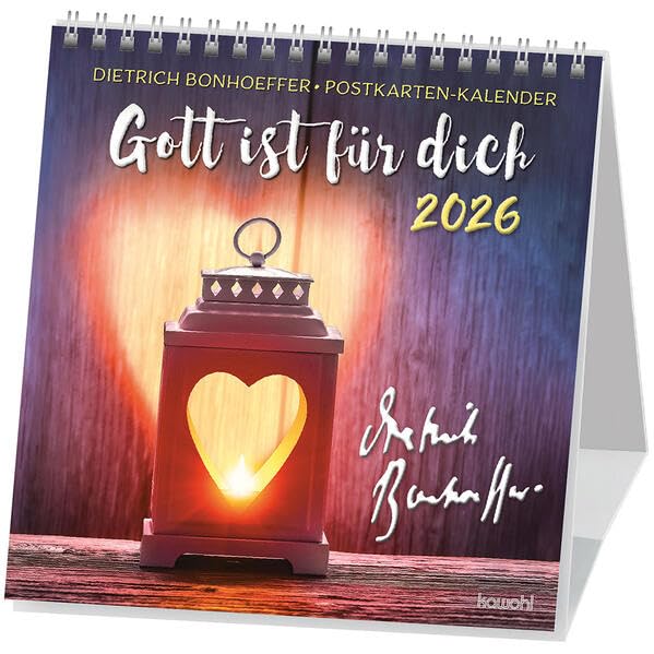 Gott ist für dich 2026: Dietrich Bonhoeffer-Postkarten-Kalender Calendars