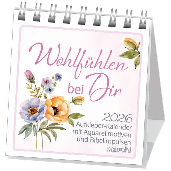Wohlfühlen bei Dir 2026: Aufkleber-Kalender mit Aquarellmotiven und Bibelimpulsen Calendars