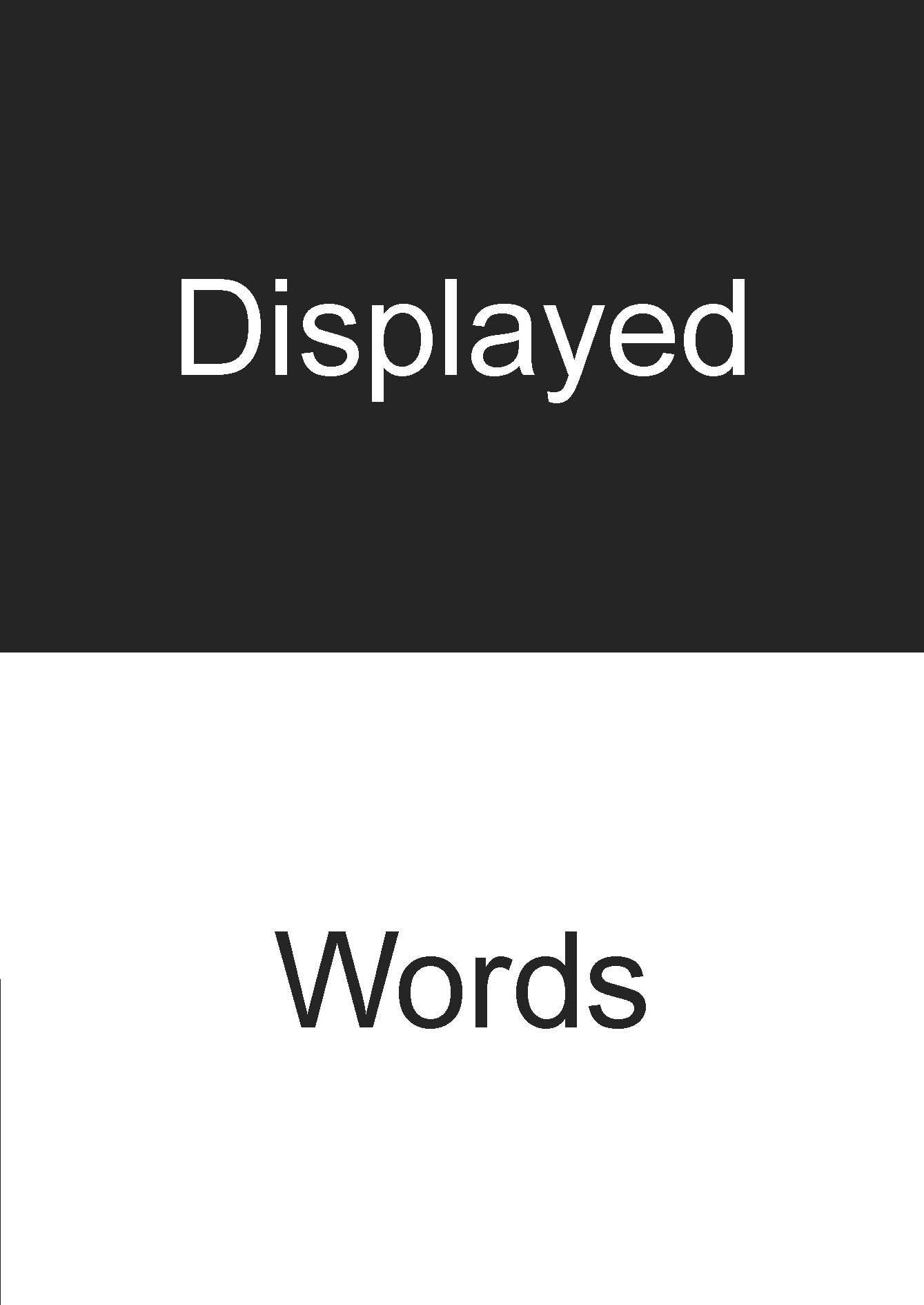 Displayed Words Poetry