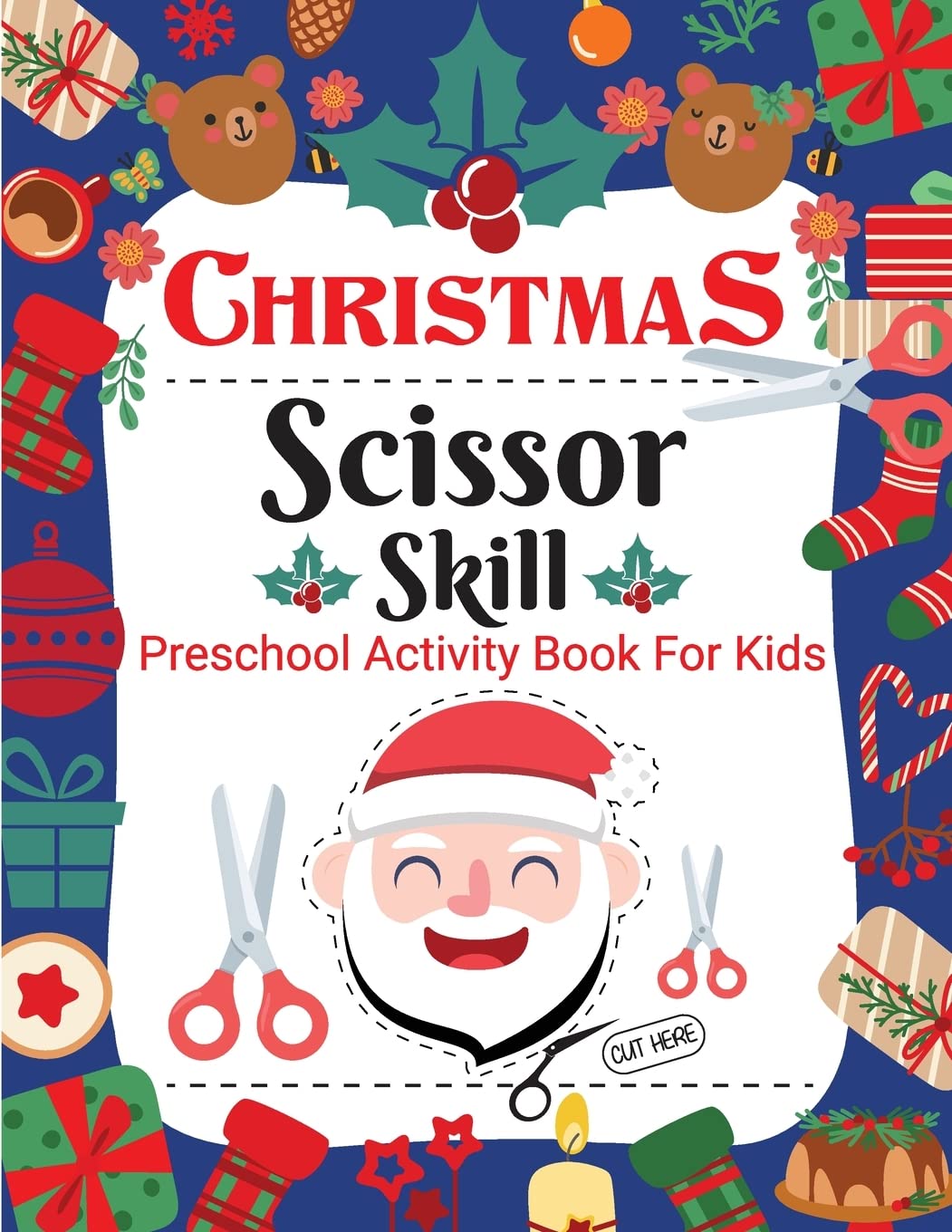 Christmas Scissor Skill Activity Book for Kids Non-fiction