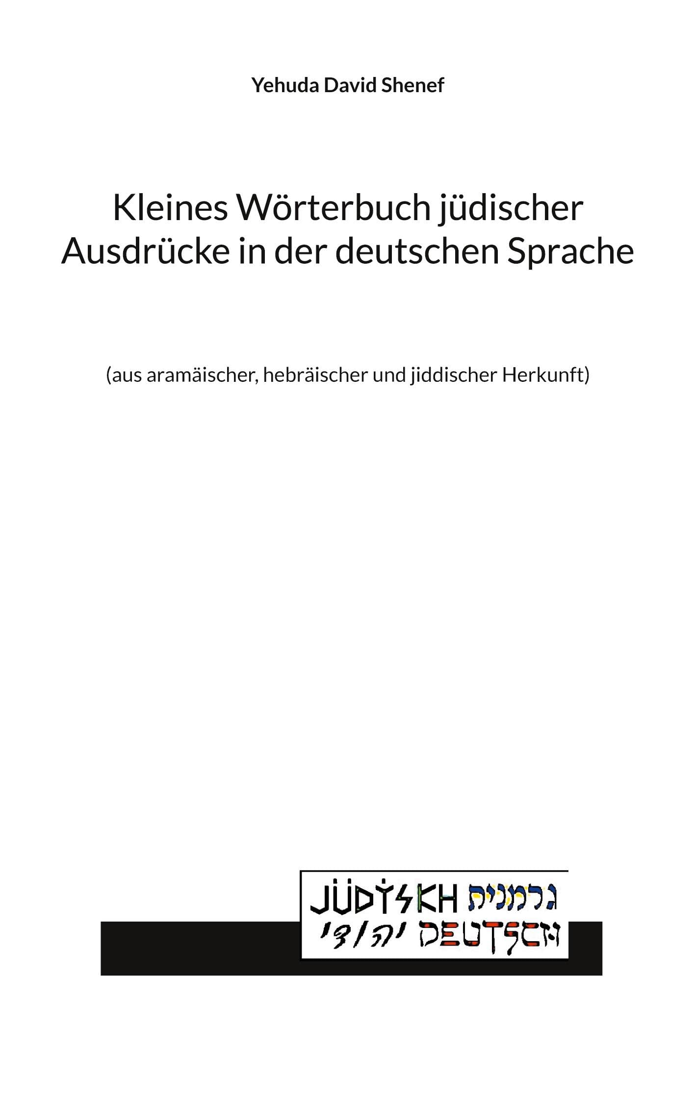Kleines Wörterbuch jüdischer Ausdrücke in der deutschen Sprache: (aus aramäischer, hebräischer und jiddischer Herkunft) Social Sciences