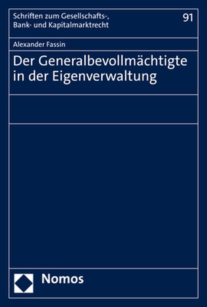Der Generalbevollmächtigte in der Eigenverwaltung Law
