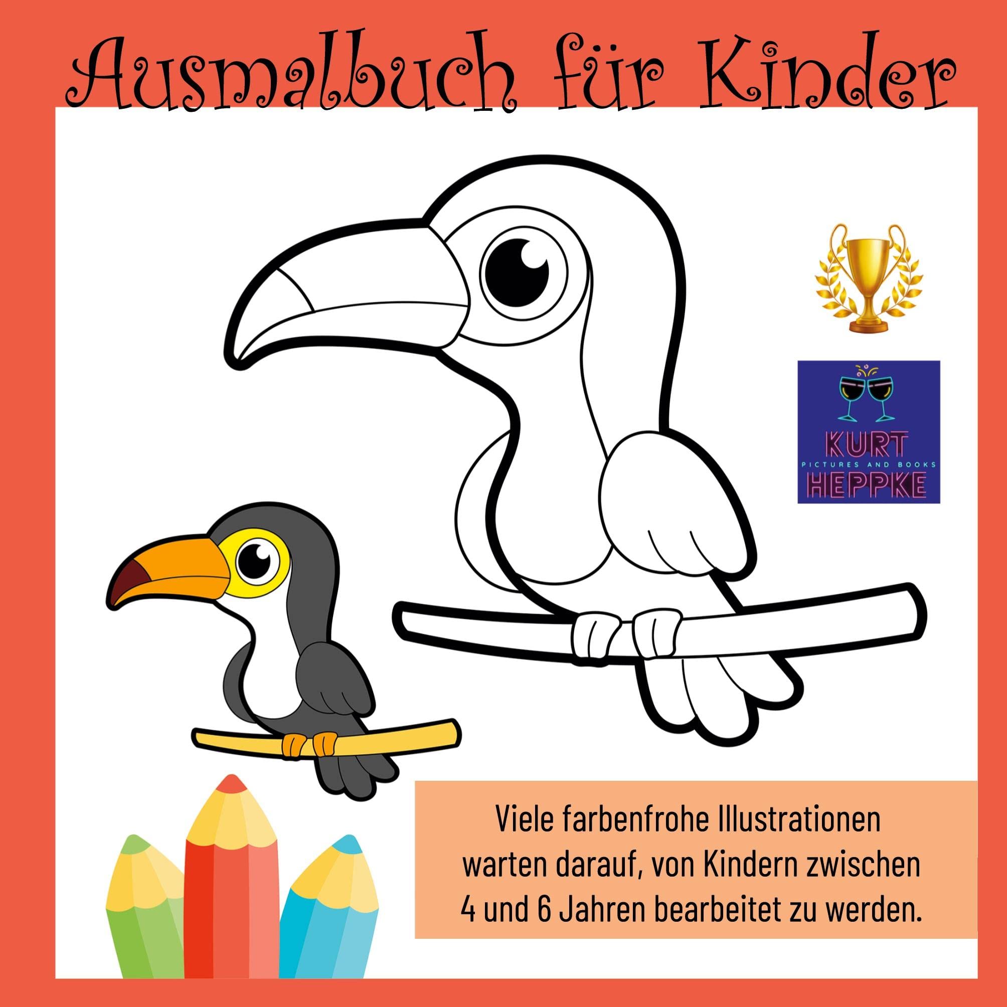 Ausmalbuch für Kinder: Viele farbenfrohe Illustrationen warten darauf, von Kindern zwischen 4 und 6 Jahren bearbeitet zu werden. (Zeichnen, Malen, Doodeln) Children's books
