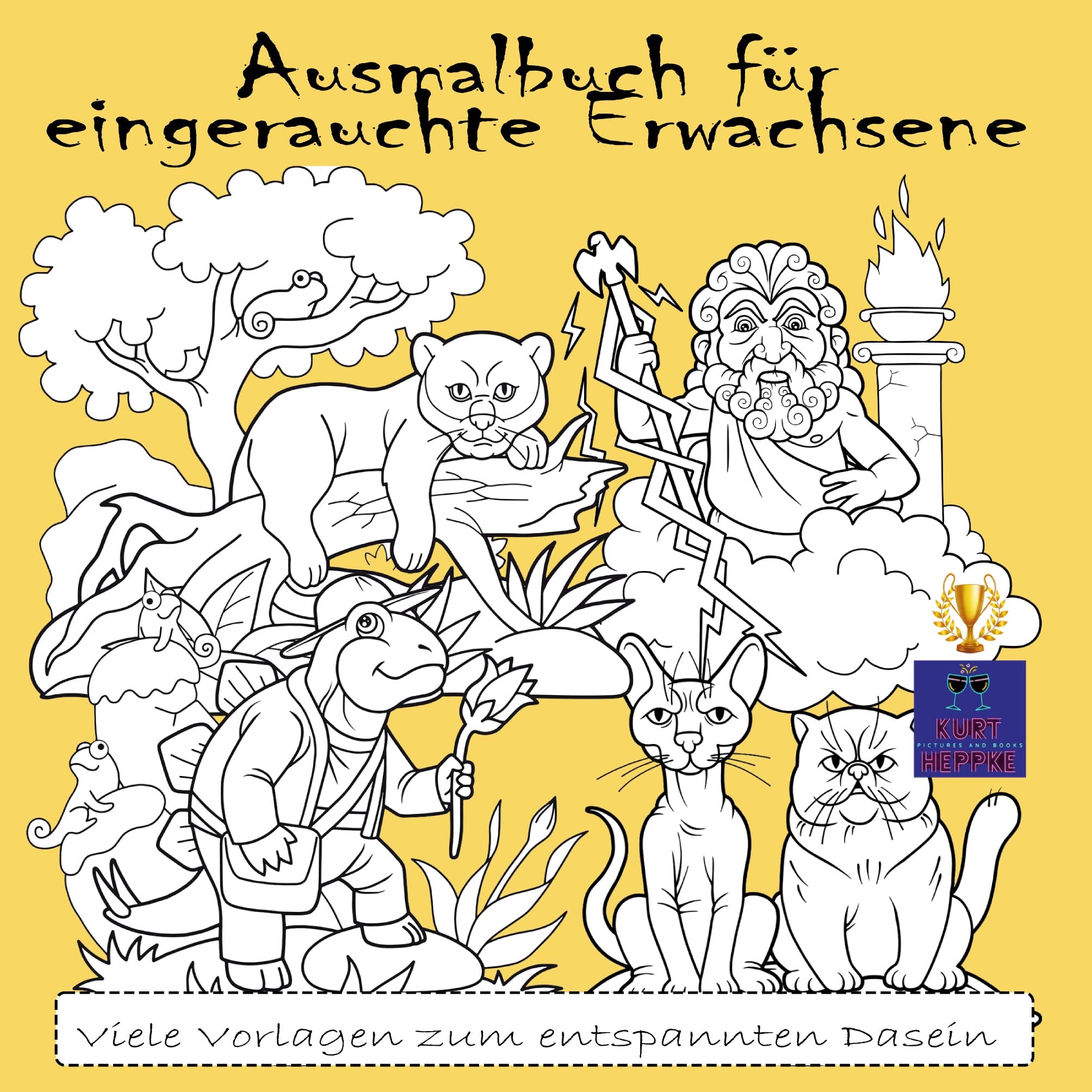 Ausmalbuch für eingerauchte Erwachsene: Viele Vorlagen zum entspannten Dasein (Zeichnen, Malen, Doodeln) Humour & Satire