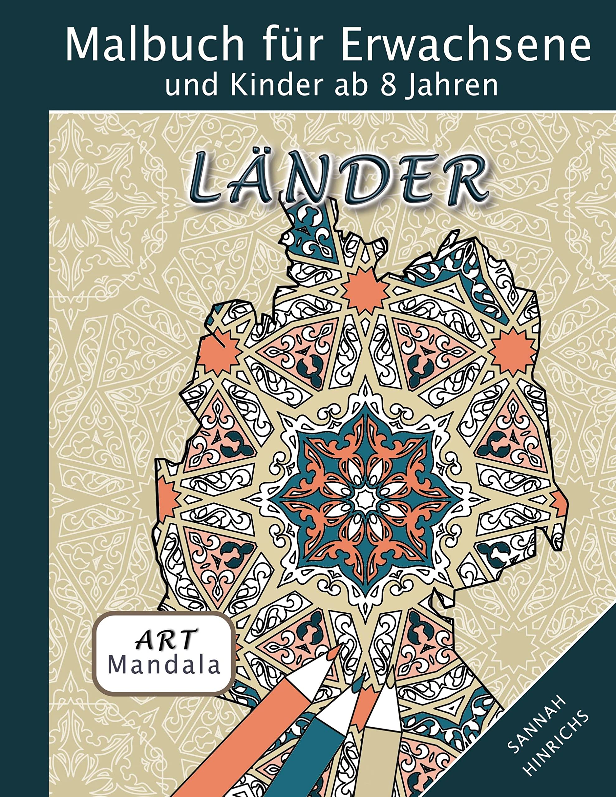 Mandala Art Malbuch für Erwachsene und Kinder ab 8 Jahren - Länder Lifestyle