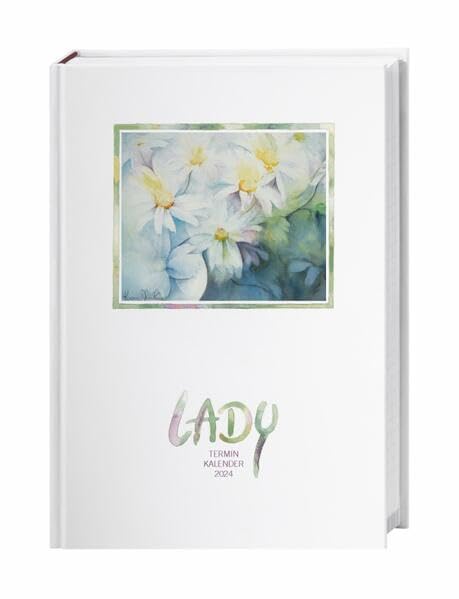 Lady Terminkalender A6 Kalender 2024. Liebevoll gestalteter Taschenkalender mit Zitaten und kleinen Illustrationen. Praktischer Buchkalender A6 2024 mit viel Raum für Notizen. Film, Art & Culture