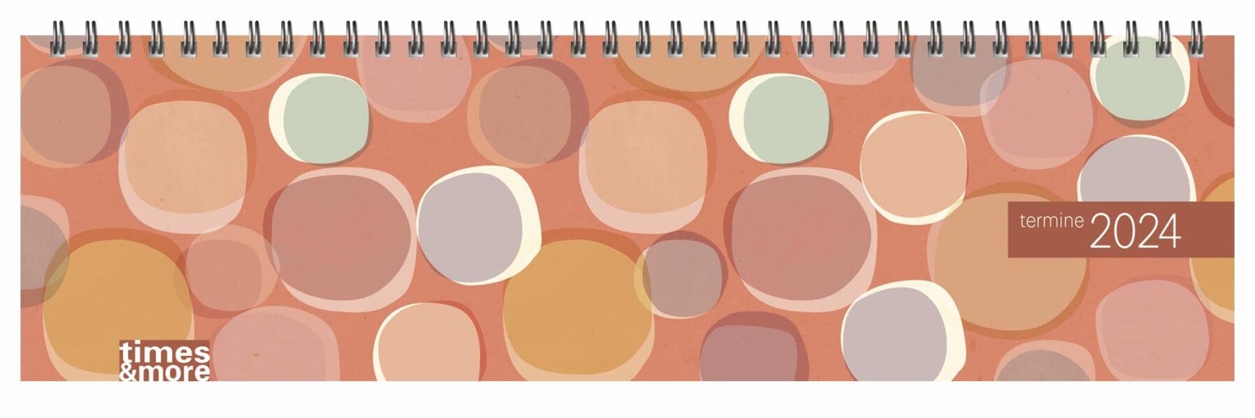 times&more Wochenquerkalender 2024. Bunter Tischkalender mit Punkten. Handlicher Wochenplaner im Querformat. Tischquerkalender 2024 zum Planen von Terminen. book