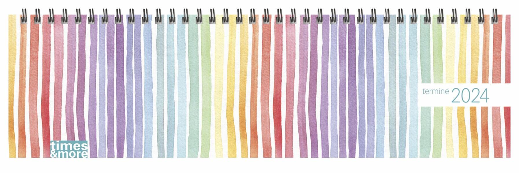 times&more Wochenquerplaner 2024. Tischkalender mit Muster. Handlicher Wochenplaner im Querformat. Tischquerkalender 2024 zum Planen von Terminen. book