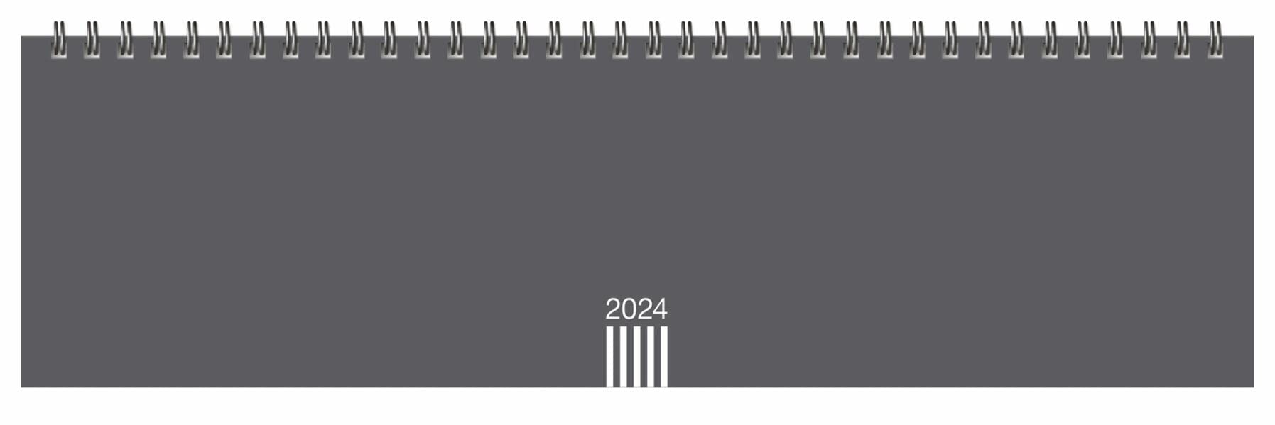 Wochenplaner quer 2024 in anthrazit. Praktischer Tischquerkalender zum Umklappen. Zeitloser Spiral-Kalender 2024 fürs Büro. Wochenplaner für den Schreibtisch. Business, Finance & Career