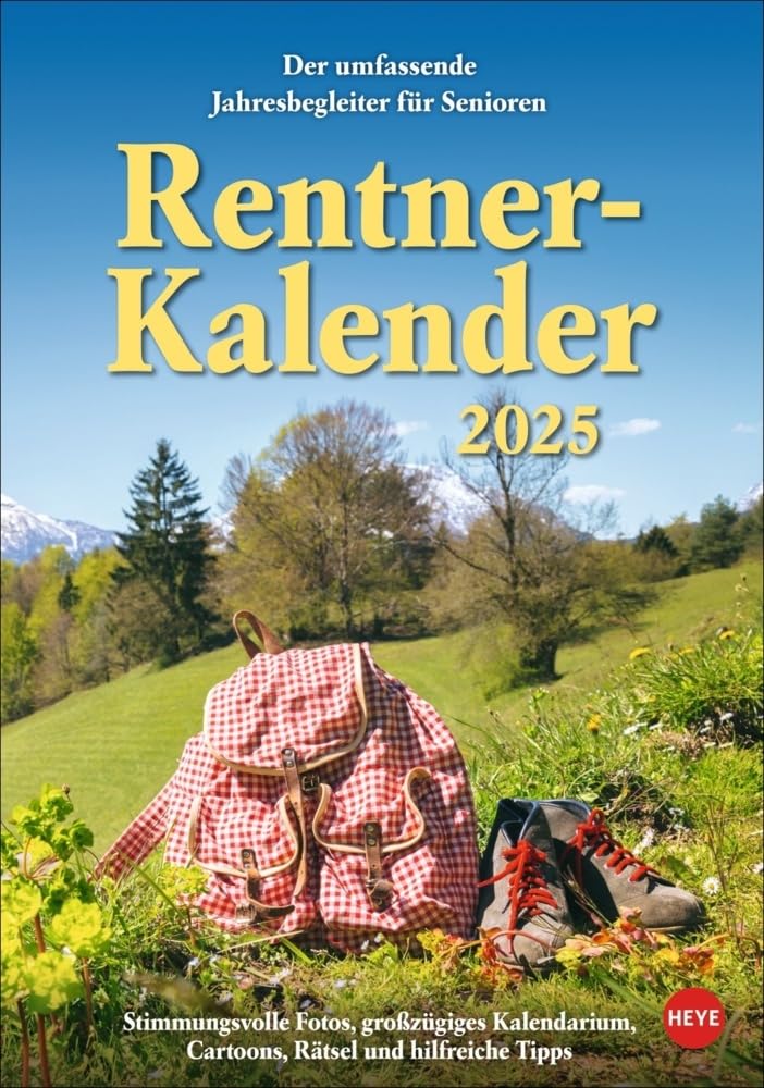 Rentnerkalender 2025: Der lustige Kalender für Senioren mit Platz für Notizen, Kreuzworträtseln, Gesundheitstipps uvm. Wandplaner-Kalender im Format 23,5 x 33,5 cm book
