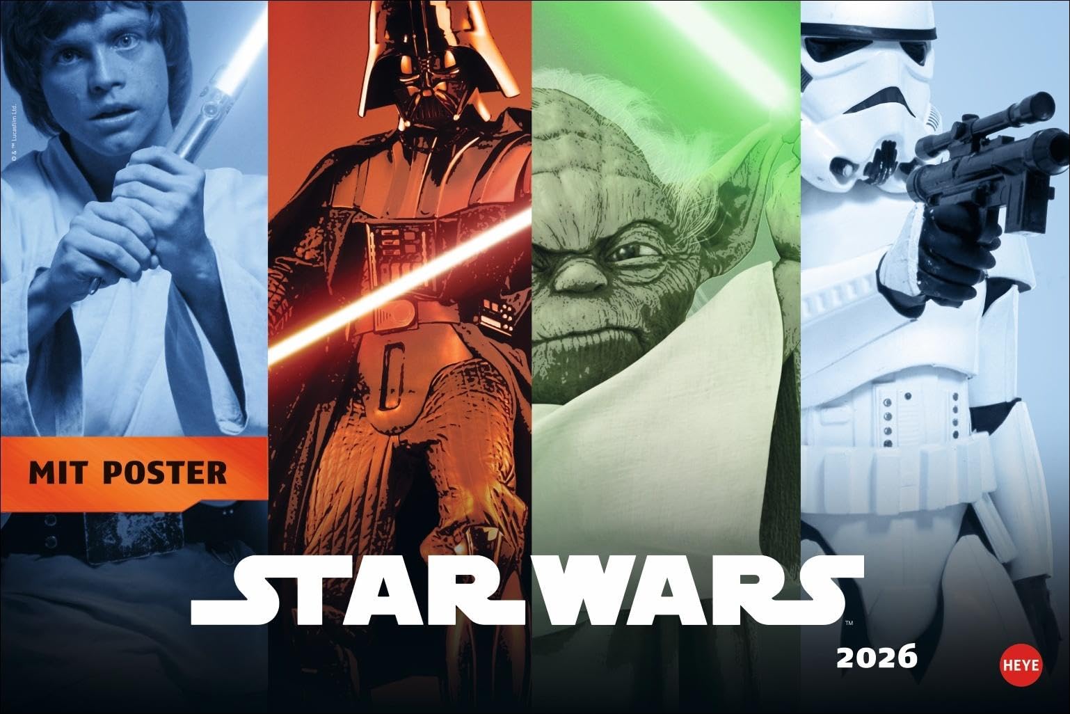Star Wars Broschur XL Kalender 2026: Praktisch und ein absoluter Hingucker: Terminplaner groß mit den besten Szenen aus den Star Wars Filmen. Viel ... Wars Fans. (Kino-Entertainment Kalender Heye) Contemporary literature Books