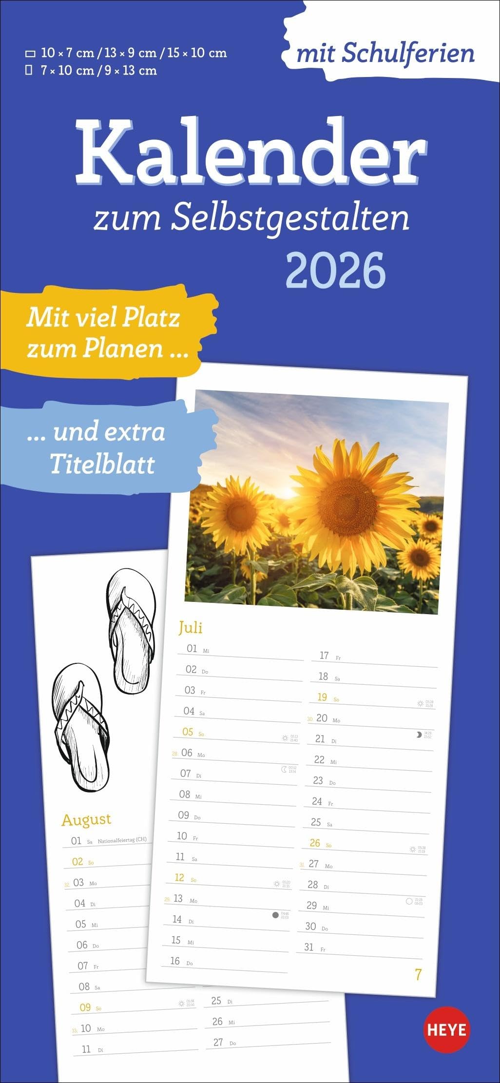 Kalender zum Selbstgestalten 2026: Blanko-Kalender zum Basteln mit extra Titelblatt für Ihr persönliches Kalender-Kunstwerk. Foto- und Bastelkalender 2026. 16 x 34 cm. (Foto-/Bastelkalender Heye) Hobbies & Crafts