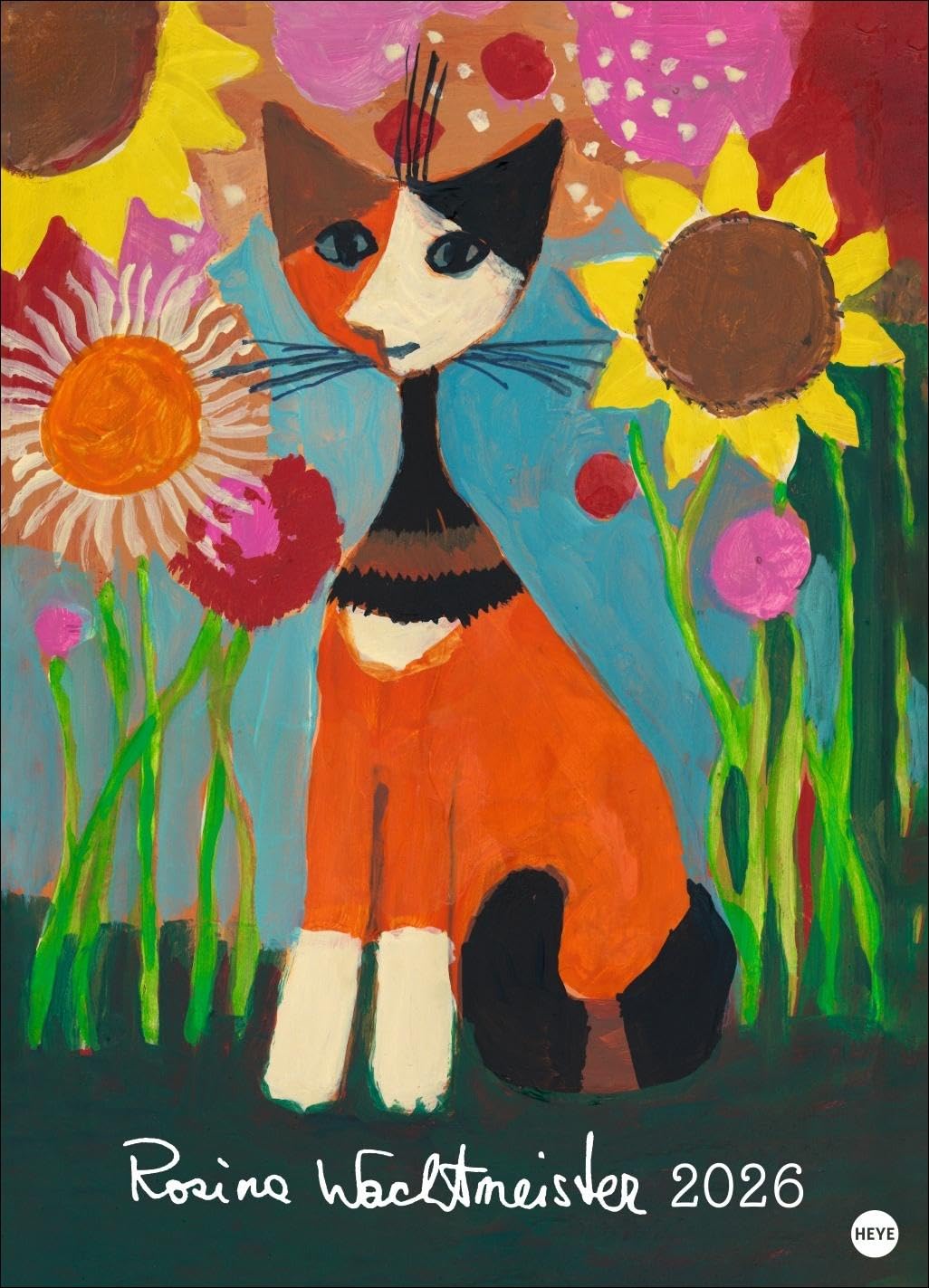 Rosina Wachtmeister Edition Kalender 2026: Die charakteristischen Katzen in einem hochwertigen Kunstkalender, in Szene gesetzt mit Gold- und Silberprägung. Wandkalender XL. Film, Art & Culture