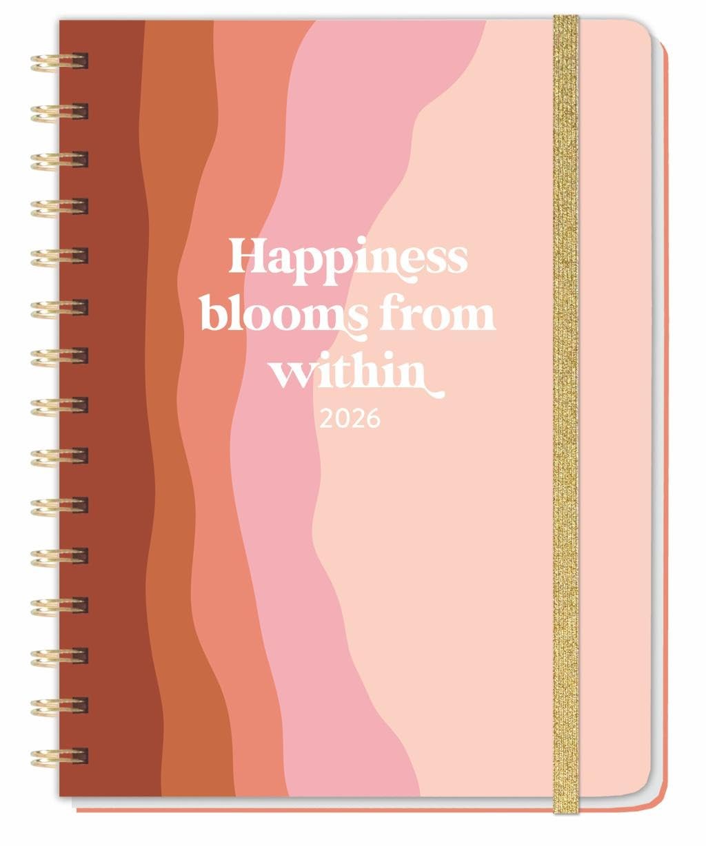 Happiness blooms from within Spiral-Kalenderbuch A5 2026: Taschenkalender 2026 mit Spiralbindung und viel Platz für Termine. Praktischer ... und Stickerbögen. (Kalenderbücher Heye) Business, Finance & Career