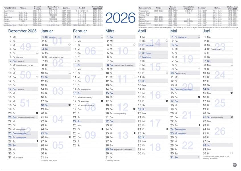 Tafelkalender A4 2026: Praktischer Jahresplaner für den Schreibtisch oder an der Wand. Terminkalender mit Vorder- und Rückseite. Jahreskalender zum Eintragen. (Bürokalender Heye) Business, Finance & Career