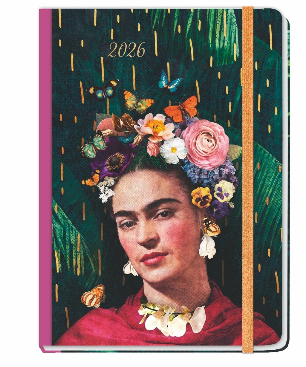 Design Diary Frida 2026: Der Buchkalender 2026 für Fans von Frida Kahlo. Kleiner farbenfroher Kunstkalender im Format A5 mit Gummibändchen, Lesebändchen und Leinenrücken (Bullet Journal Kalender Heye) Business, Finance & Career