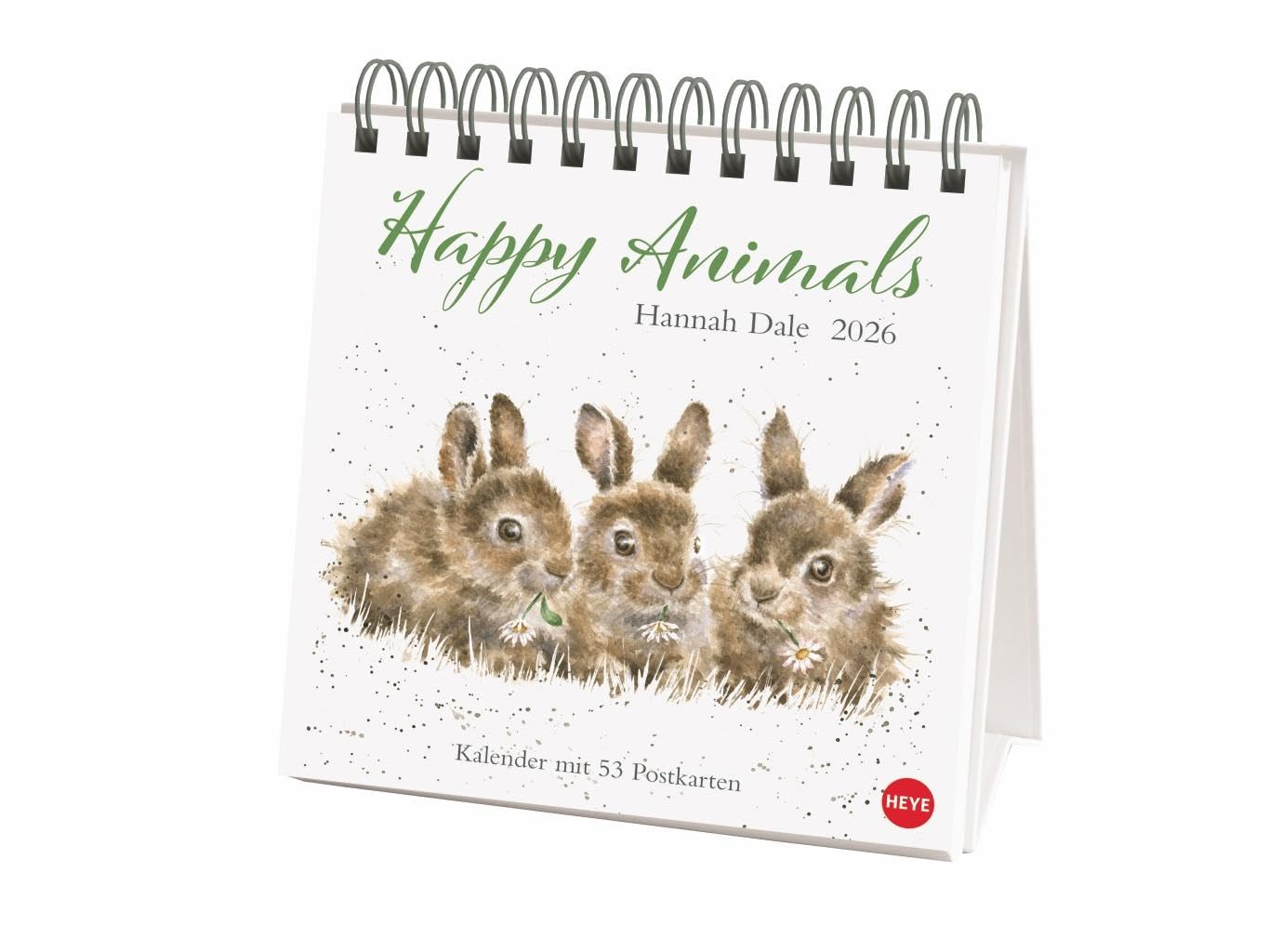 Hannah Dale: Happy Animals Premium-Postkartenkalender 2026: Die schönen Tierzeichnungen der britischen Künstlerin in einem kleinen Kalender zum ... mit 53 Postkarten (Postkartenkalender Heye) Film, Art & Culture