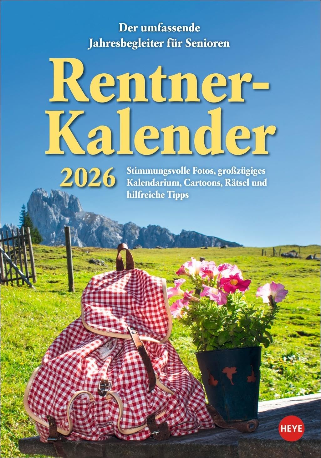 Rentnerkalender 2026: Der lustige Kalender für Senioren mit Platz für Notizen, Kreuzworträtseln, Gesundheitstipps uvm. Wandplaner-Kalender im Format 23,5 x 33,5 cm Humour & Satire
