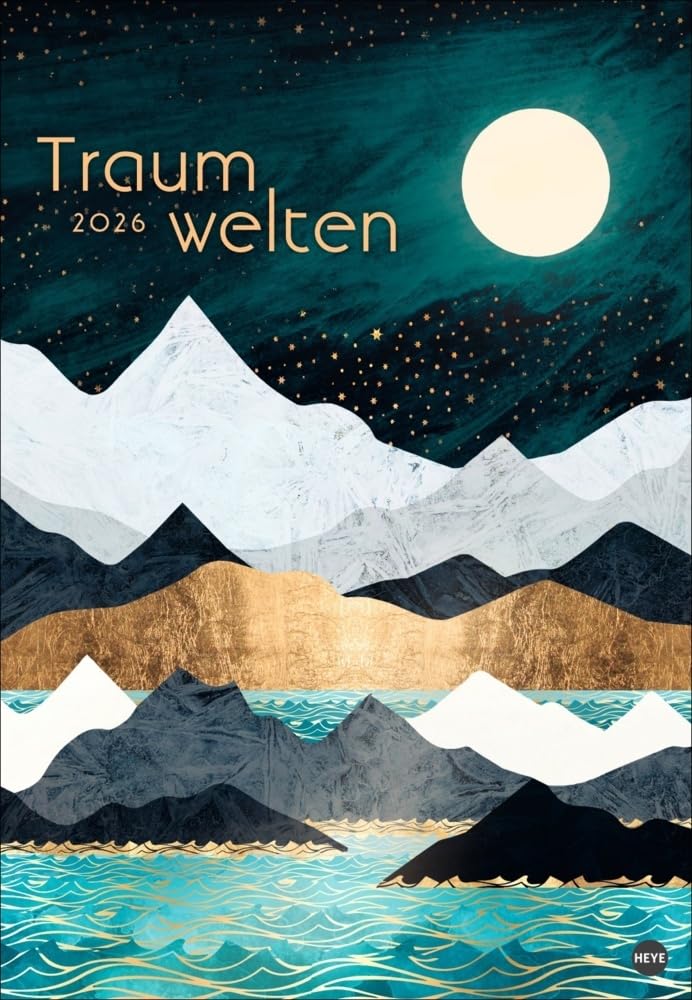 Traumwelten Posterkalender 2026: Tiere und Landschaften mit Metallic-Touch. Kunstkalender im Format 37 x 53,5 cm. Bildkalender 2026 von SpaceFrog Designs Film, Art & Culture