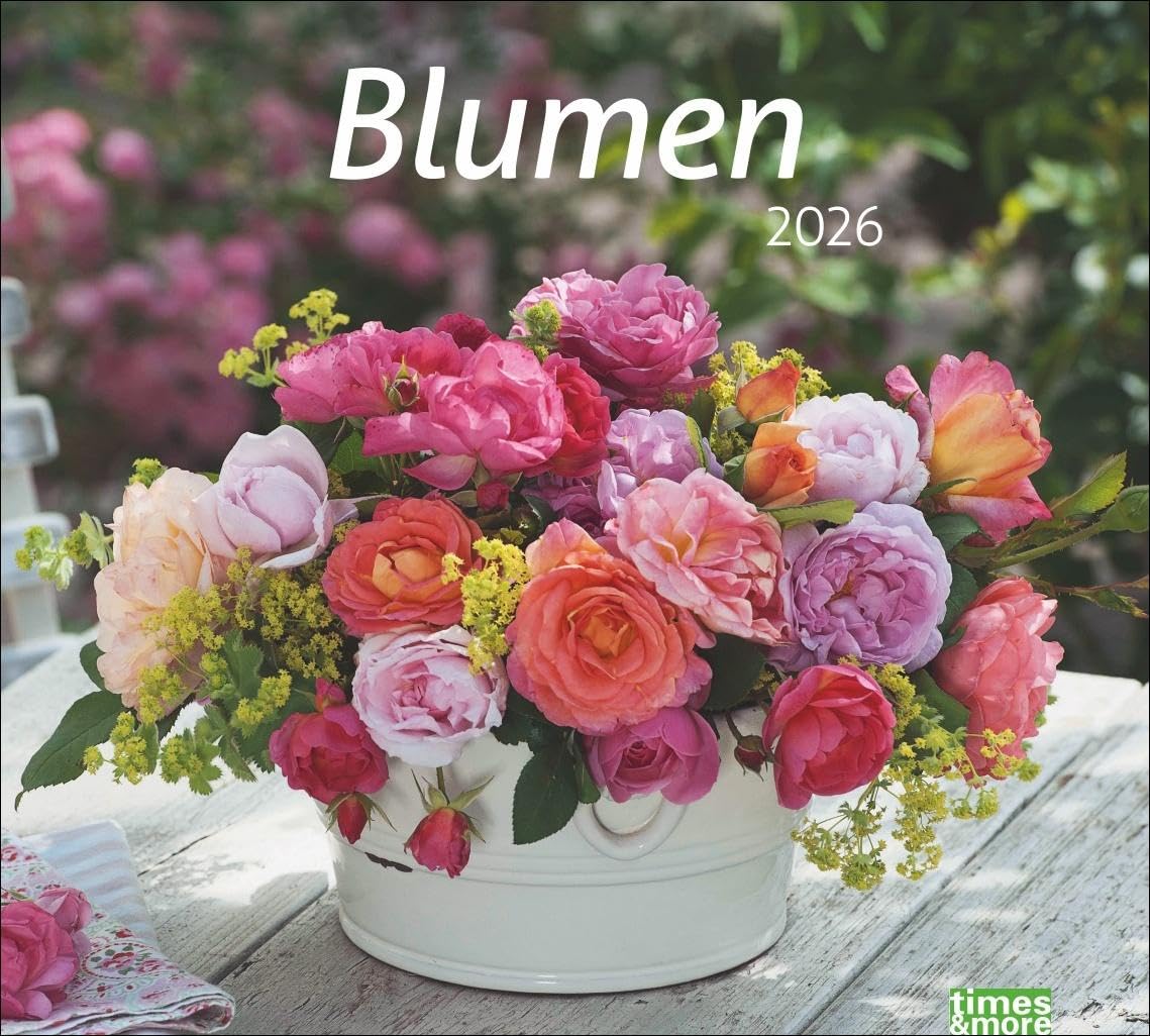 times&more Blumen Bildkalender 2026: Posterkalender mit 12 Fotos wunderschöner Blumensträuße. Dekorativer Wand-Kalender mit Blumenfotos. 30 x 27 cm. (times&more Kalender Heye) Hobbies & Crafts