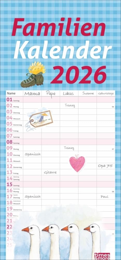 times&more Schaffner Familienplaner 2026: Schöner Familien-Kalender, liebevoll gestaltet von der bekannten Grafikerin. Wandkalender für Familien, ... praktisch! times&more (Familienplaner Heye) Contemporary literature Books