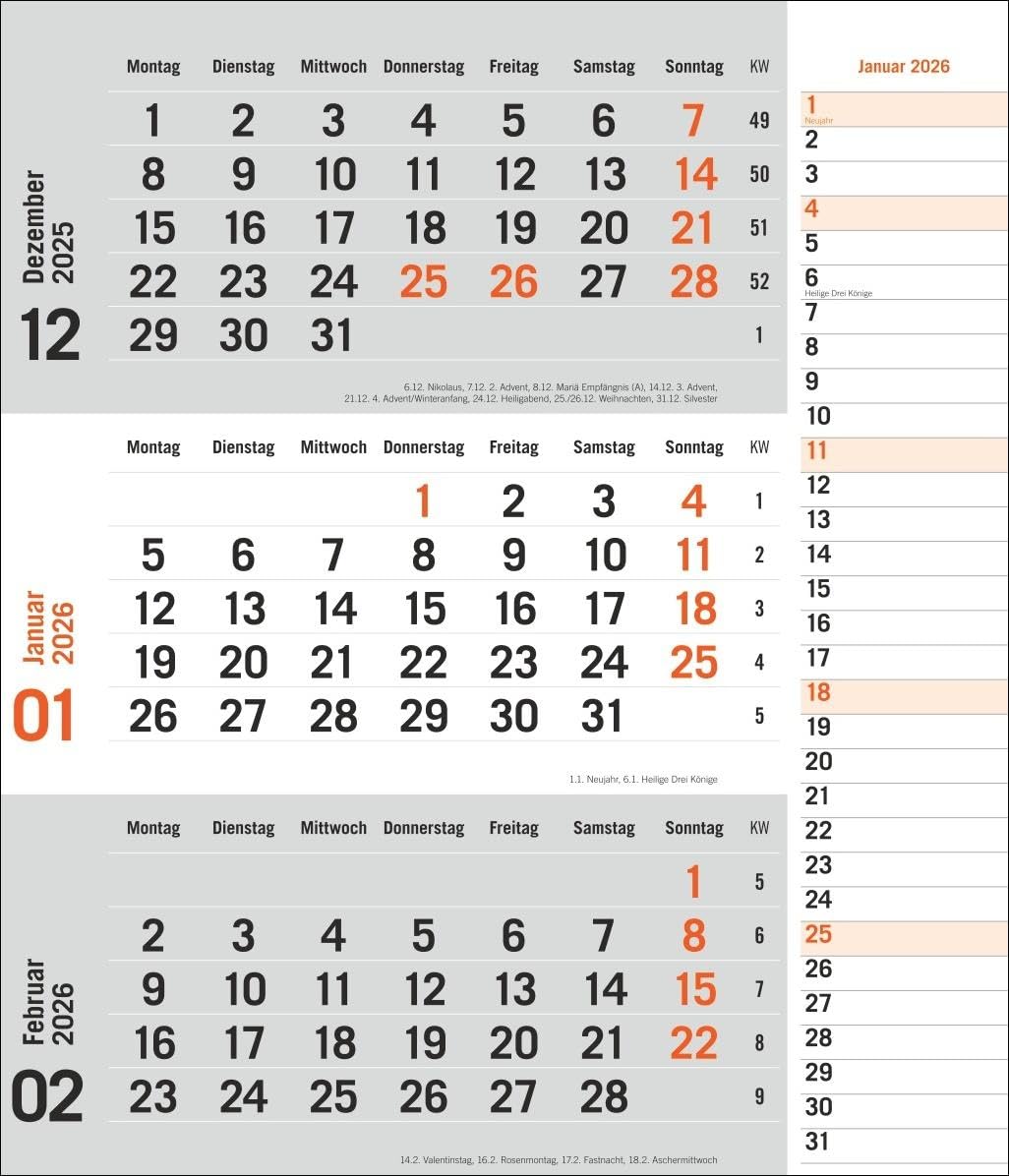 times&more 3-Monatsplaner, orange 2026: times&more - Praktischer Wandplaner mit Datumsschieber. Büro-Kalender mit Notizspalte und Jahresübersicht. ... Büro. 30 x 35 cm. (times&more Kalender Heye) Business, Finance & Career