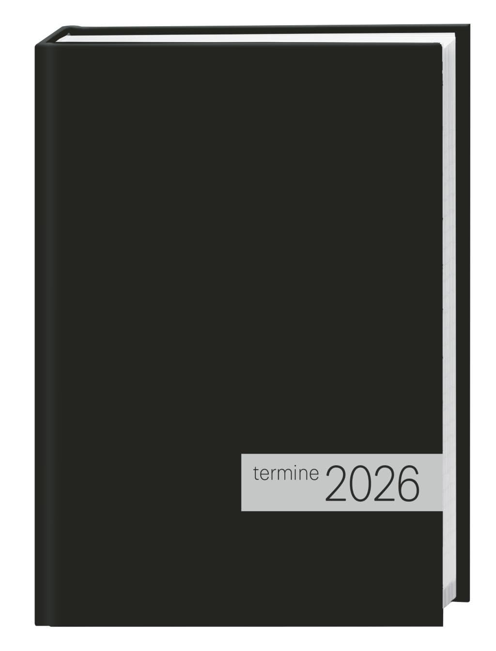 times&more Kalenderbuch schwarz 2026: Schwarzer Terminkalender mit flexiblem Umschlag. Handlicher Wochenplaner. Taschenkalender 2026 zum Planen von ... zum Planen von Terminen. (Bürokalender Heye) Business, Finance & Career