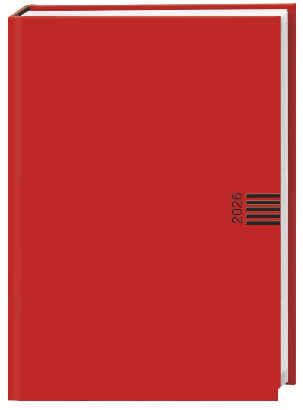 Tages-Cheftimer A5, rot 2026: Roter Terminkalender mit Tageskalender. Buch-Kalender mit Lesebändchen und Eckperforation. Wattierter Taschenkalender zum Planen von Terminen. (Bürokalender Heye) Business, Finance & Career