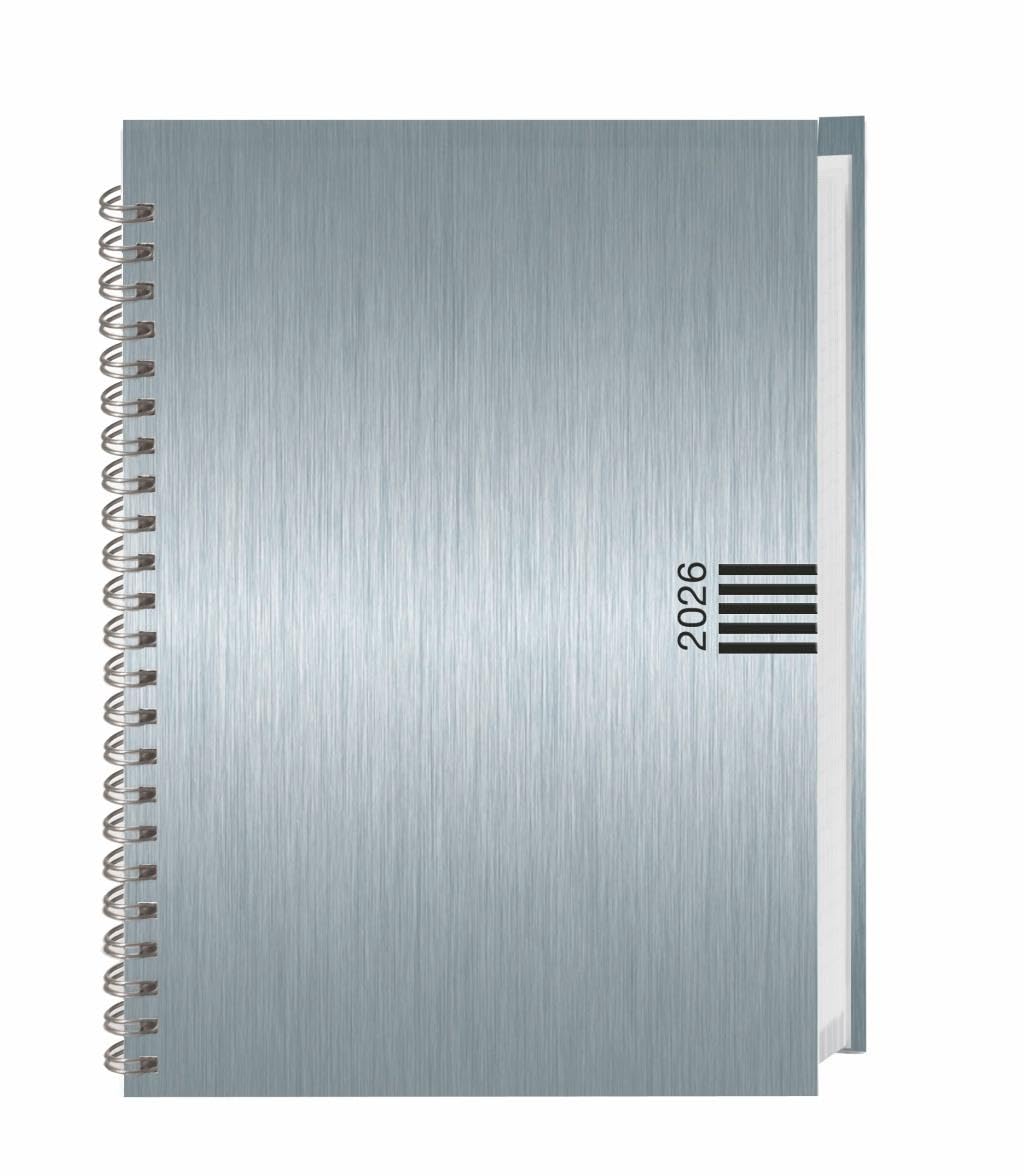 Wochen-Cheftimer A5, Alu silber 2026: Wochenkalender. Silberner Terminkalender in Aluoptik. Buch-Kalender mit Eckperfoation und Spiralbindung. ... zum Planen von Terminen. (Bürokalender Heye) Business, Finance & Career