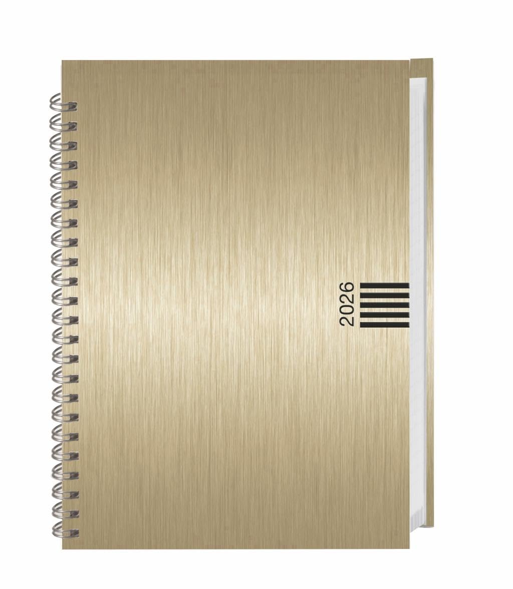 Wochen-Cheftimer A5, Alu gold 2026: Wochenkalender. Goldener Terminkalender in Aluoptik. Buch-Kalender mit Eckperforation und Spiralbindung. ... zum Planen von Terminen. (Bürokalender Heye) Business, Finance & Career