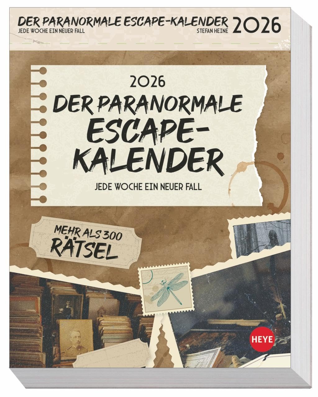 Stefan Heine Der paranormale Escape-Kalender 2026: Woche für Woche kniffliger Exit-Spaß zu einer mysteriösen Geschichte. Spannende Knobel-Aufgaben in ... für Erwachsene (Tagesabreißkalender Heye) Leisure & Fun