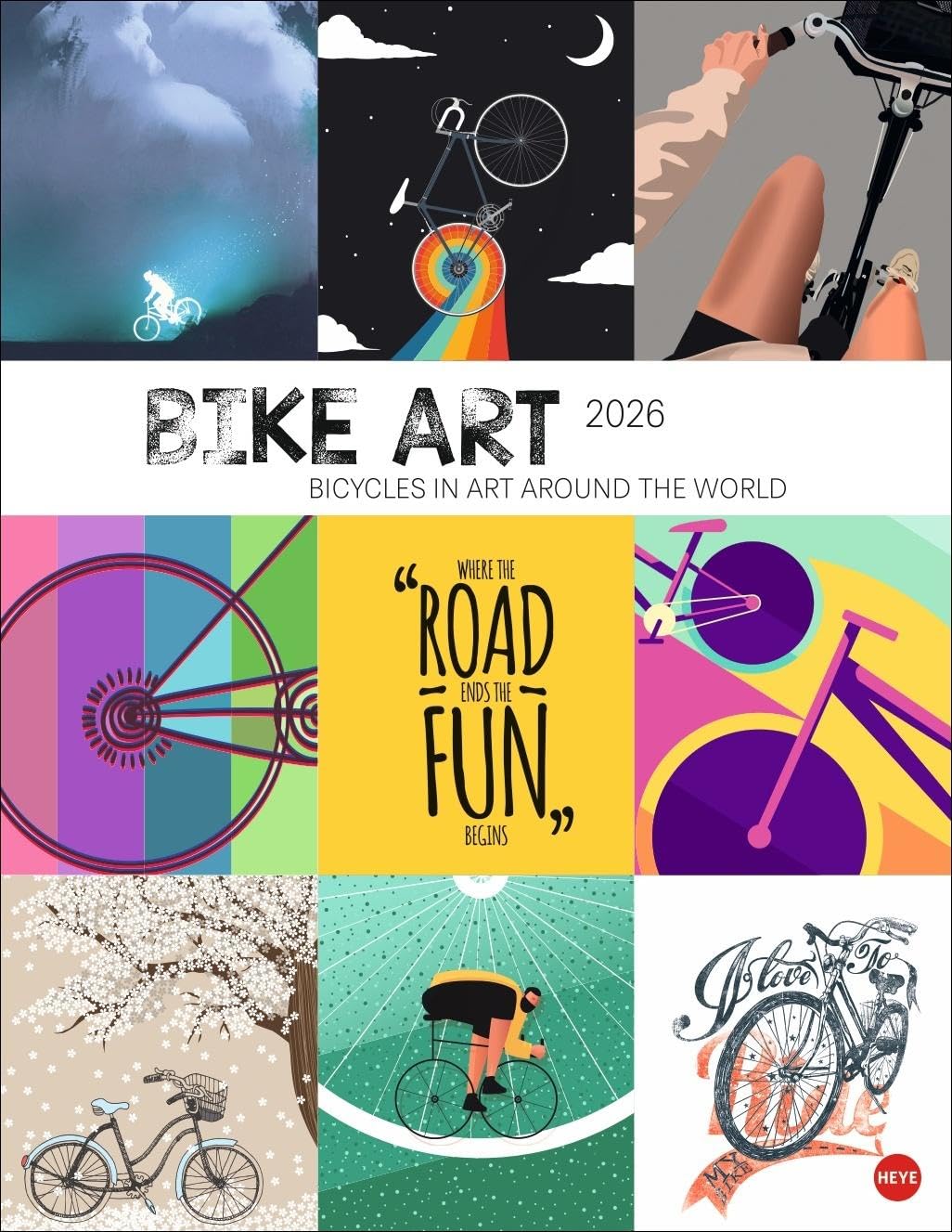 Bike Art Posterkalender 2026: Wandkalender, in dem das Fahrrad kunstvoll in Szene gesetzt wird. Stilvolle Illustrationen im Format 34 x 44 cm für alle, für die Radeln mehr als ein Trend ist Film, Art & Culture