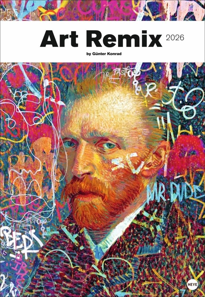 Konrad Art Remix Posterkalender 2026: Collagen- und Multimedia-Kunst: berühmte Kunstwerke, von Günter Konrad neu interpretiert. Wandkalender 2026 im Großformat 37 x 53,5 cm Film, Art & Culture