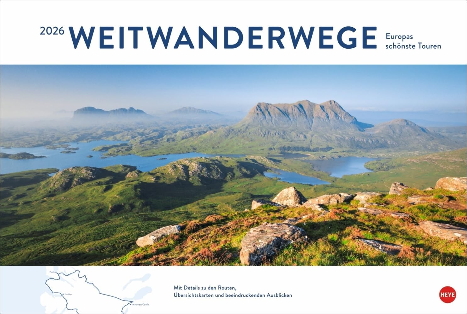 Weitwanderwege Edition 2026: Wandkalender im Querformat 58 x 39 cm, der zu Touren auf Europas Wanderrouten einlädt: Stimmungsvolle Landschaften und Strecken-Infos, inkl. kleiner Karten Leisure, Home & Garden