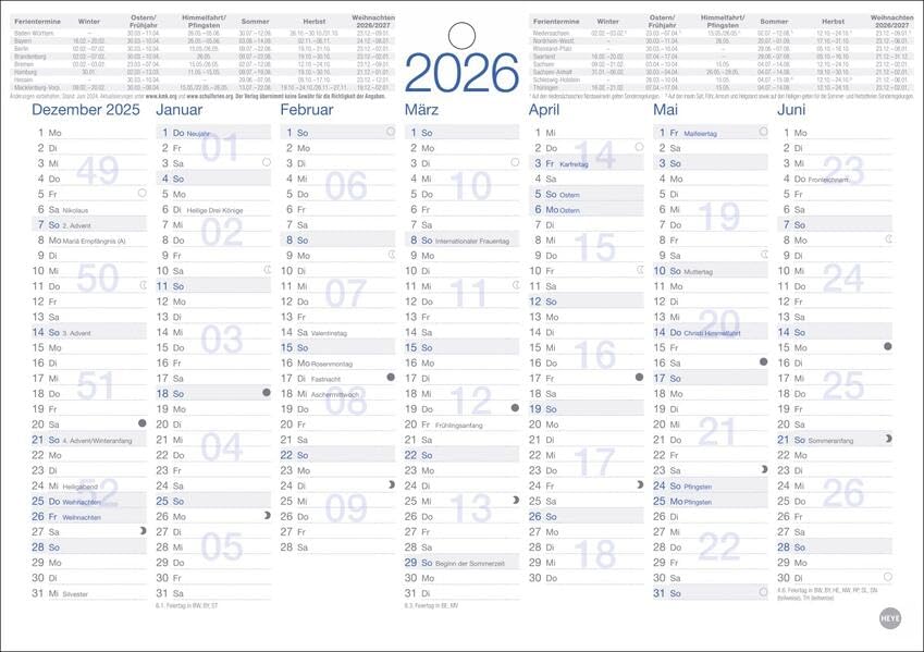 Tafelkalender A5 2026: Praktischer und neutraler Jahresplaner für den Schreibtisch oder die Wand. Terminplaner im kompakten Format mit Vorder- und ... Jahres-Überblick (Bürokalender Heye) Film, Art & Culture