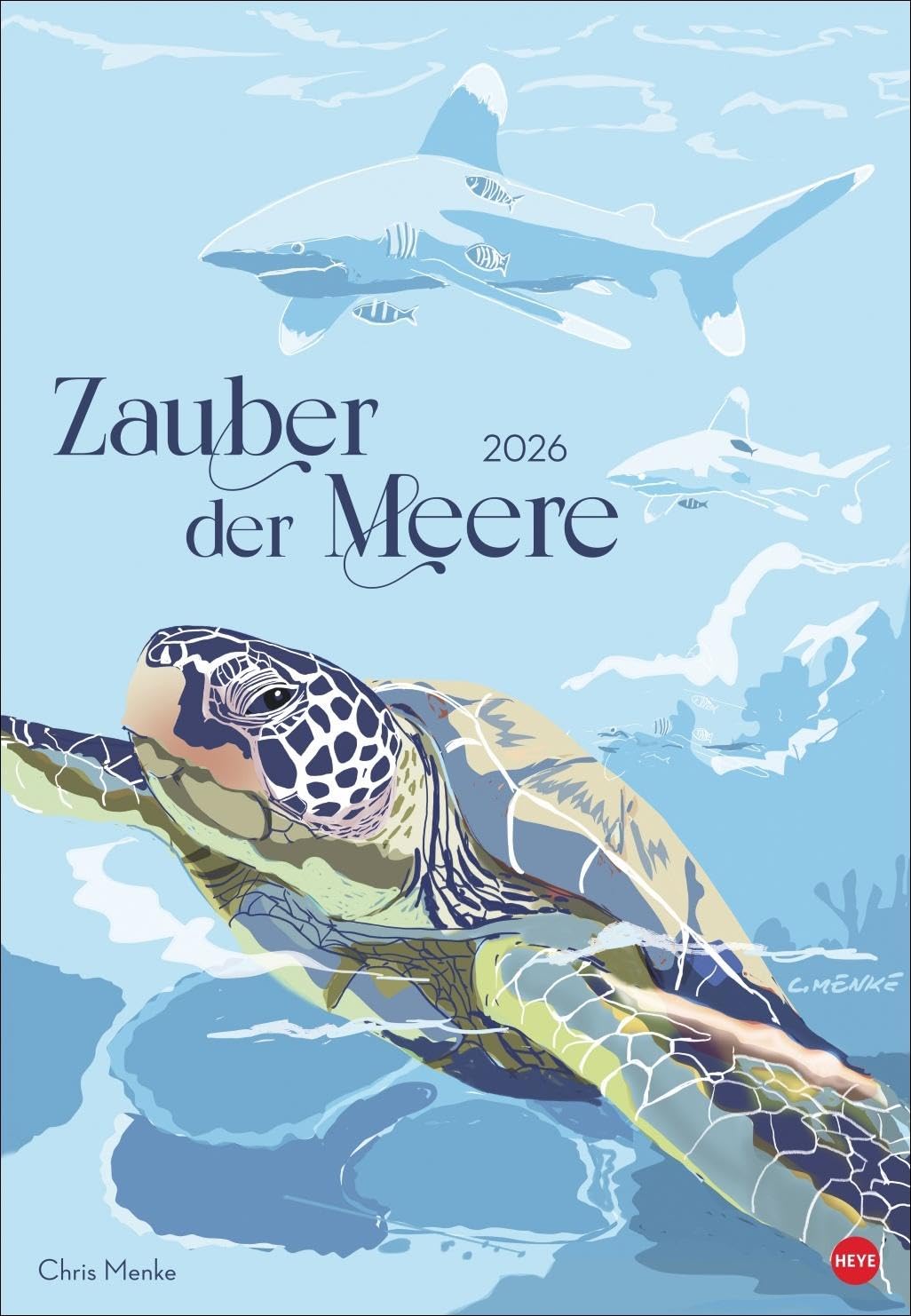Zauber der Meere Posterkalender 2026: Die Stars der Unterwasserwelt, künstlerisch in Szene gesetzt von Chris Menke. Wandkalender 2026 im Großformat (37 x 53,5 cm) in bunt designter Optik Arts & Music