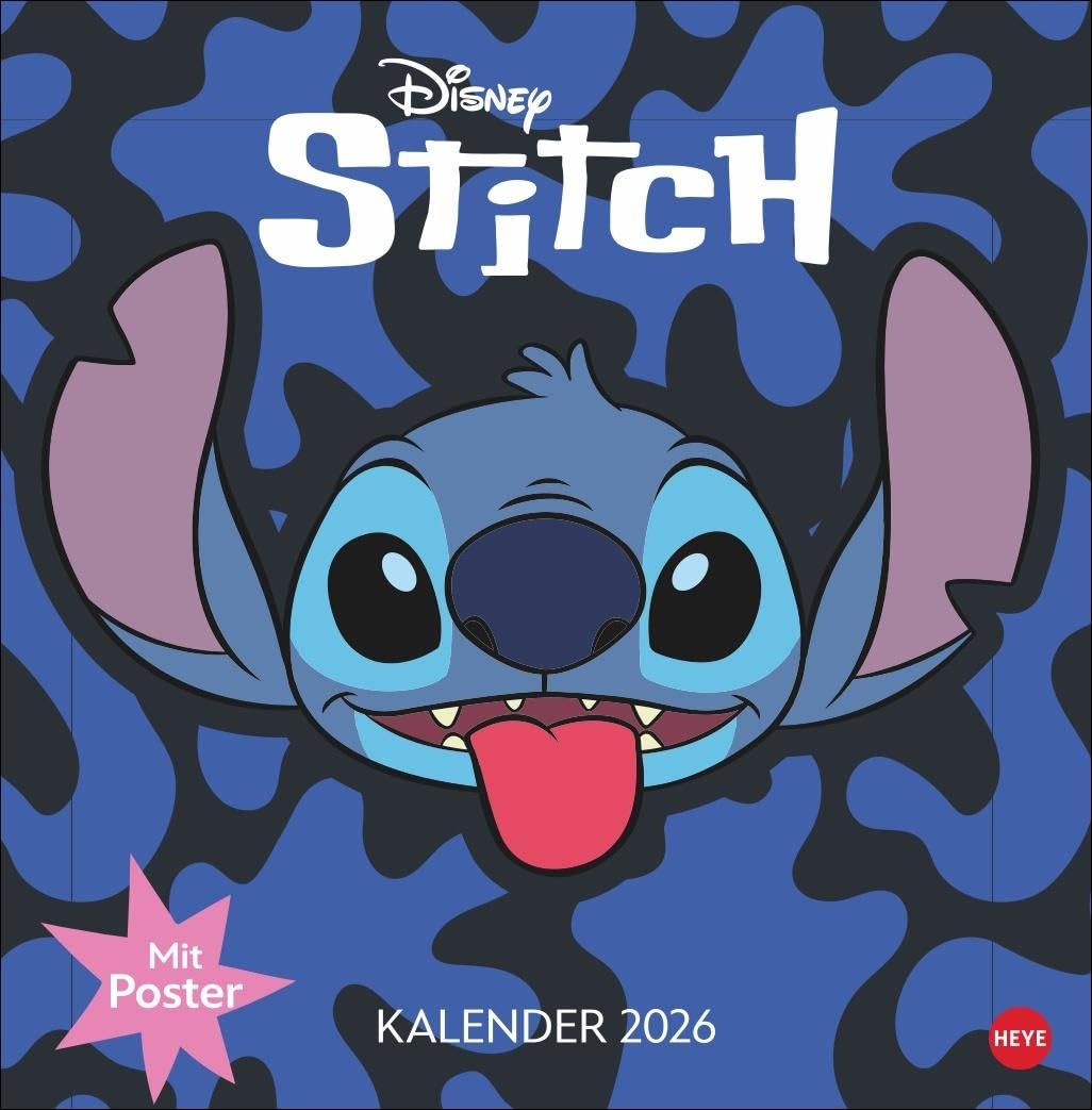 Stitch Broschurkalender 2026: Tolle Motive für alle Fans des frechen blauen Disney-Helden, bekannt aus Lilo & Stitch. Praktischer Wandkalender 2026 zum Eintragen, 29,5 x 30 cm Film, Art & Culture