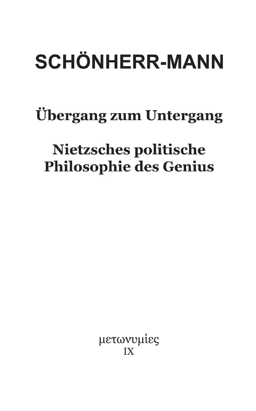 Übergang zum Untergang Philosophy