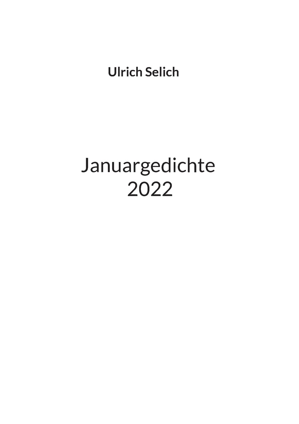 Januargedichte: Zeichnungen von Werner Bünck Poetry