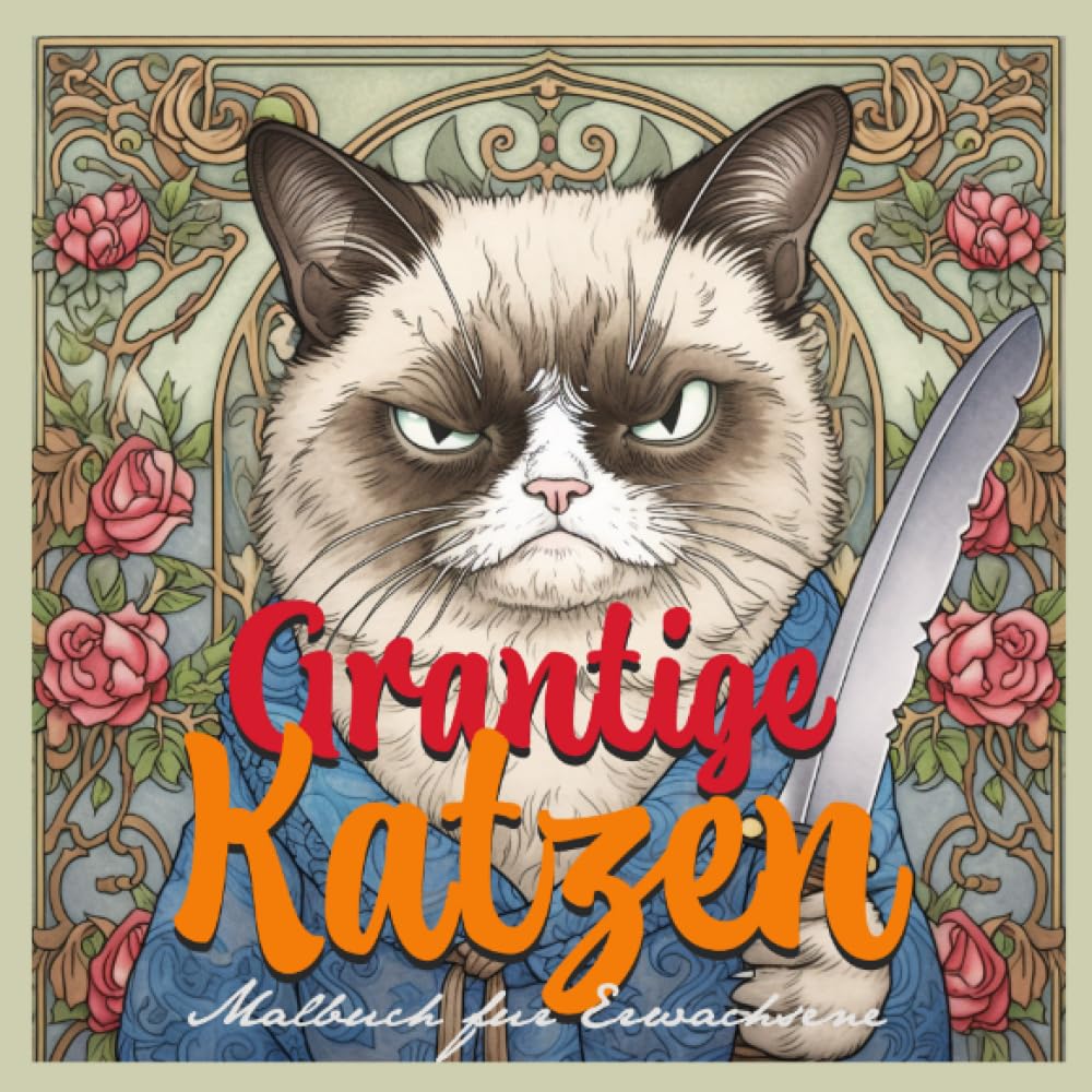 Grantige Katzen Malbuch für Erwachsene Graustufen: Katzen Graustufen Malbuch für Erwachsene | Katzen Malbuch | superlustige grantige Katzen | Katzen Ausmalbuch Manga