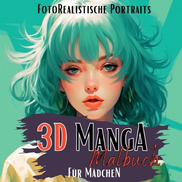 Manga Nation / Mangamalbuch für Mädchen: Das 3D Malbuch mit wunderschönen Manga Portraits. Anime Frauen- Fotorealistische & Einzigartige Vorlagen. Manga